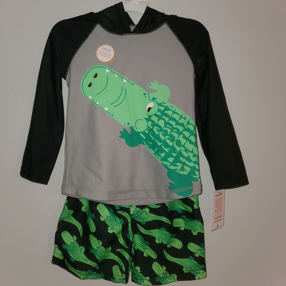 Carter's rash guard and swim short set